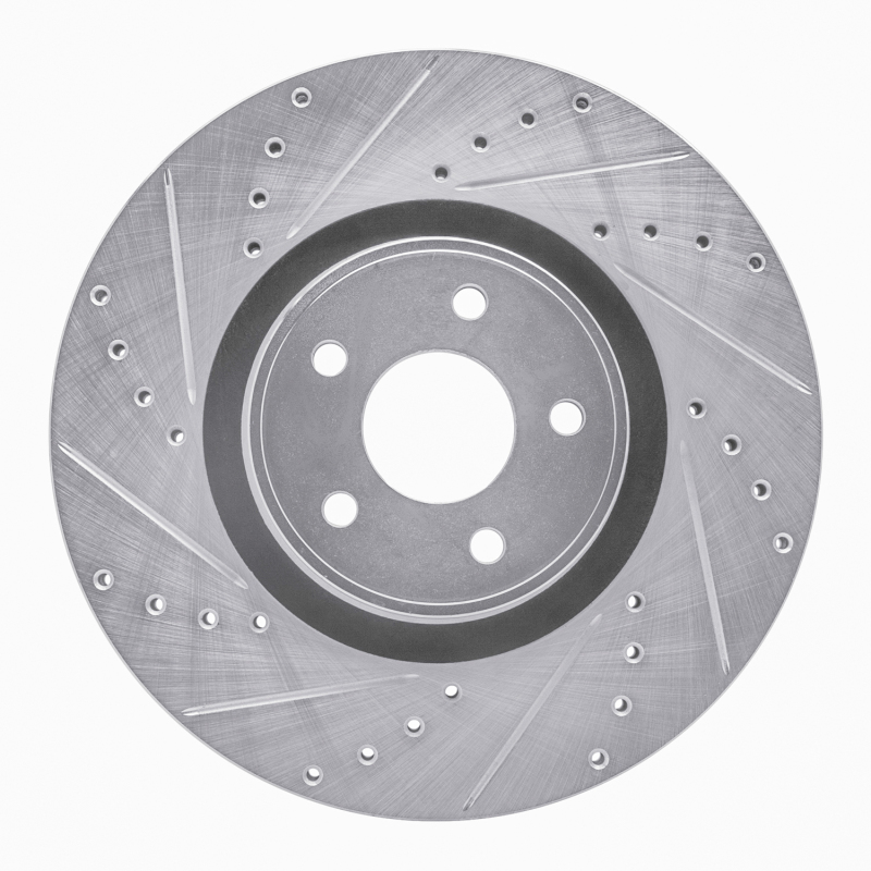 Ford Focus Brake Rotor (1) - Front Left - R1 Concepts - Drilled & Slotted - Silver - `14-`19 Ford Focus Brake Rotor (1) - Front Left - R1 Concepts - Drilled & Slotted - Silver - `14-`19